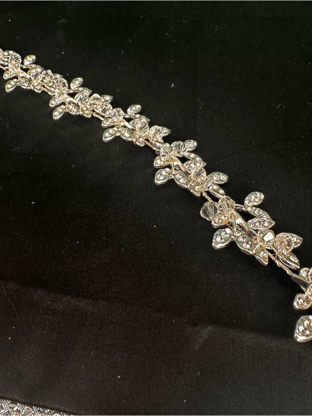 Crystal Bridal Hair Vine Silver Rhinestone Floral Headpiece Wedding NWT - Picture 5 of 10